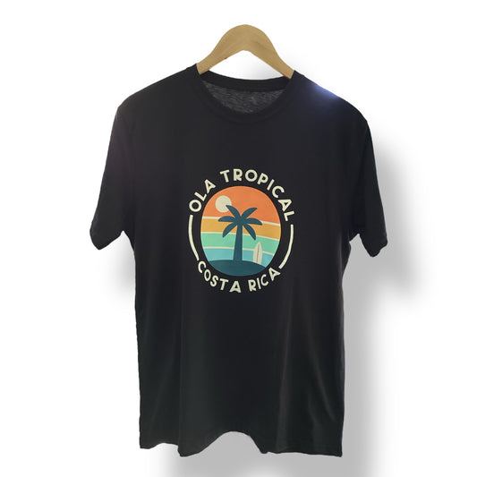 OLA TROPICAL BLACK T-SHIRT