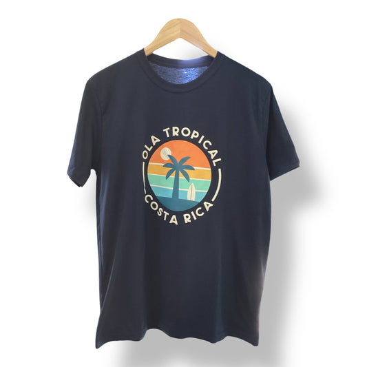 OLA TROPICAL NAVY T-SHIRT