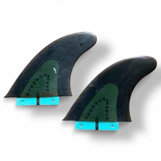 THRUSTER SIDE FINS - BLACK & TEAL (FCS COMPATIBLE)